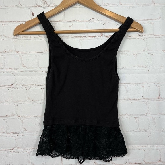 Alice + Olivia Womens Lace Bottom Tank Top Black Cotton Size Small - Picture 7 of 8